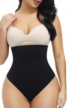 Load image into Gallery viewer, Black Seamless Body Shaper Thong 4 Steel Bone Natural Shaper
