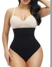 Load image into Gallery viewer, Black Seamless Body Shaper Thong 4 Steel Bone Natural Shaper
