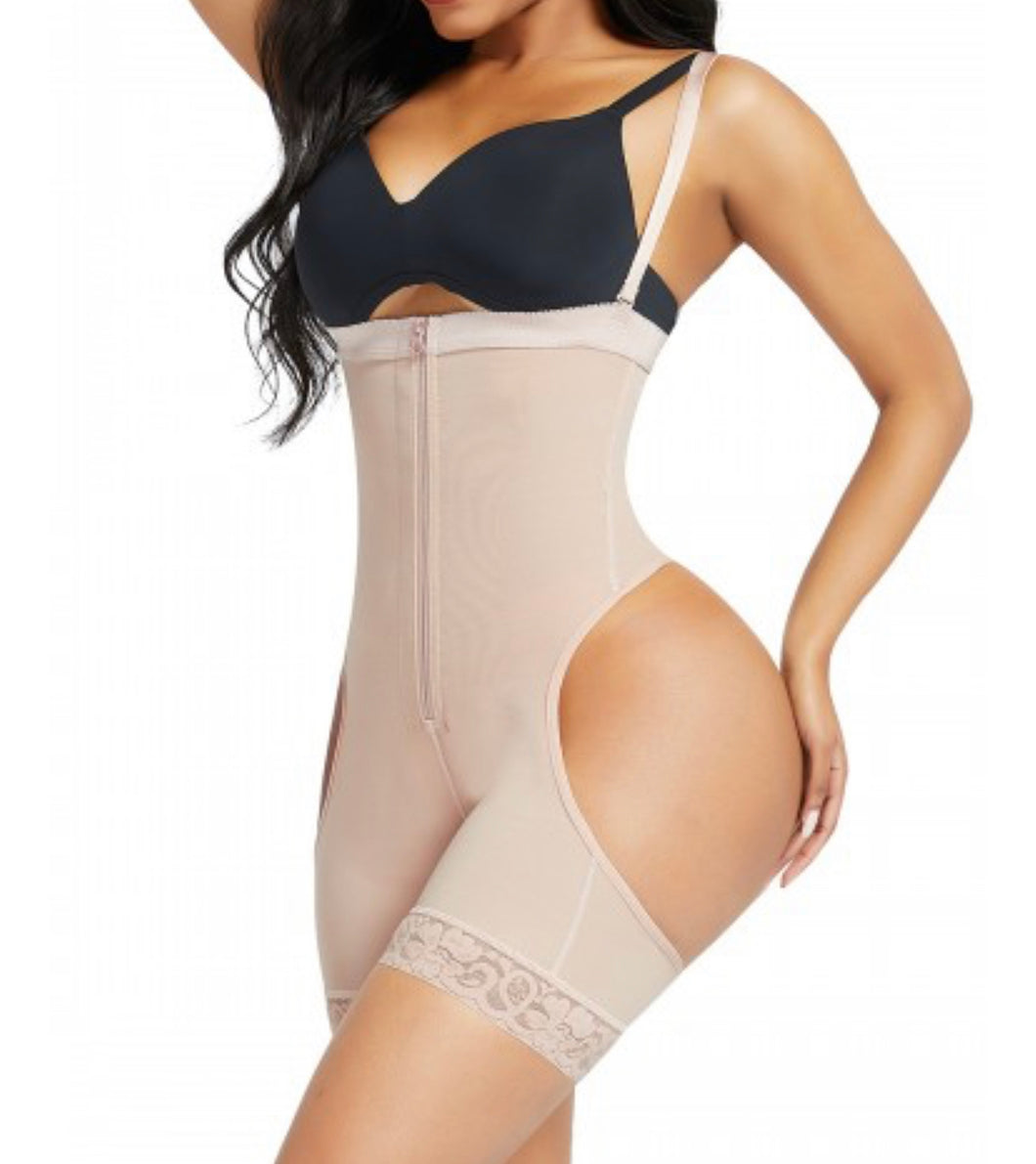 Nude Open Butt Tummy Control Shorts Compression